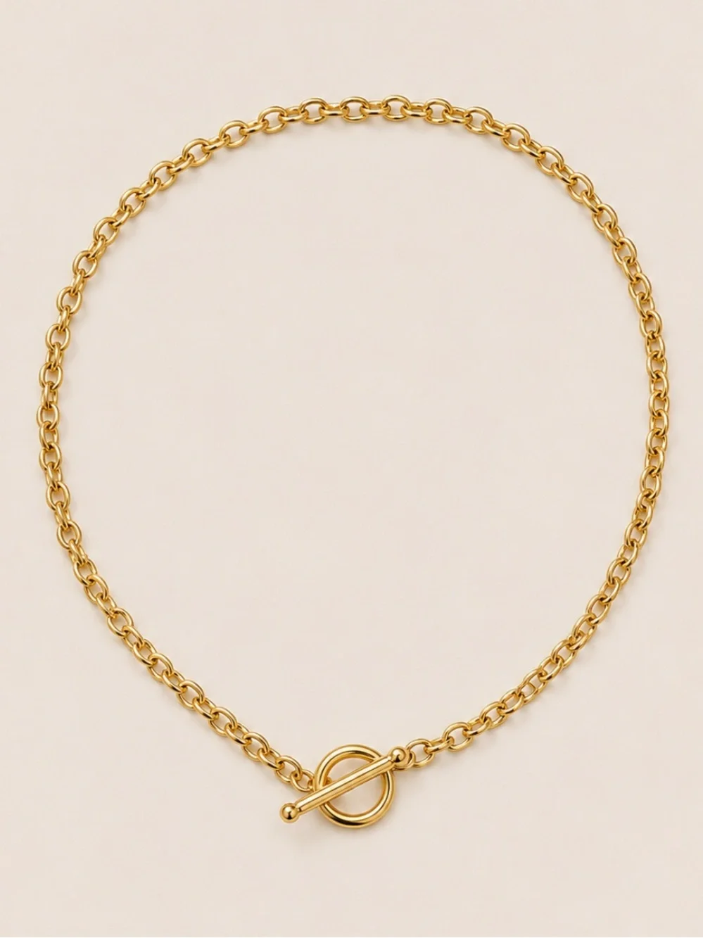 New! 18K Gold Plated Chain Toggle Necklace NWOT